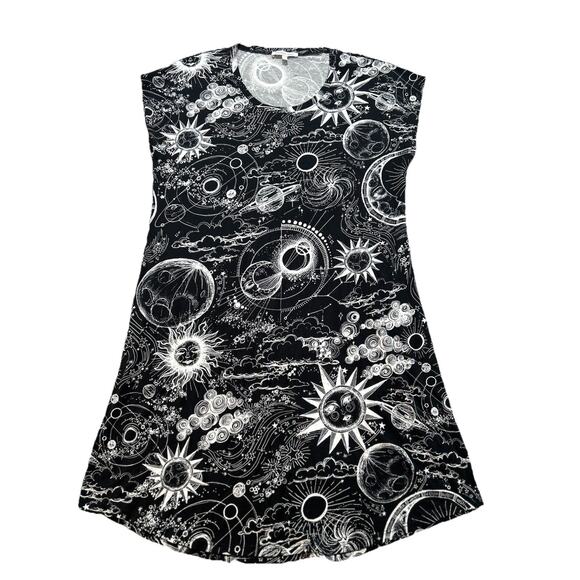 Johnny Was Other - Johnny Was Allover Printed Jersey Knit Cap Sleeve Nightshirt Size Small